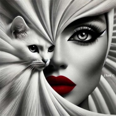 Dame met kat